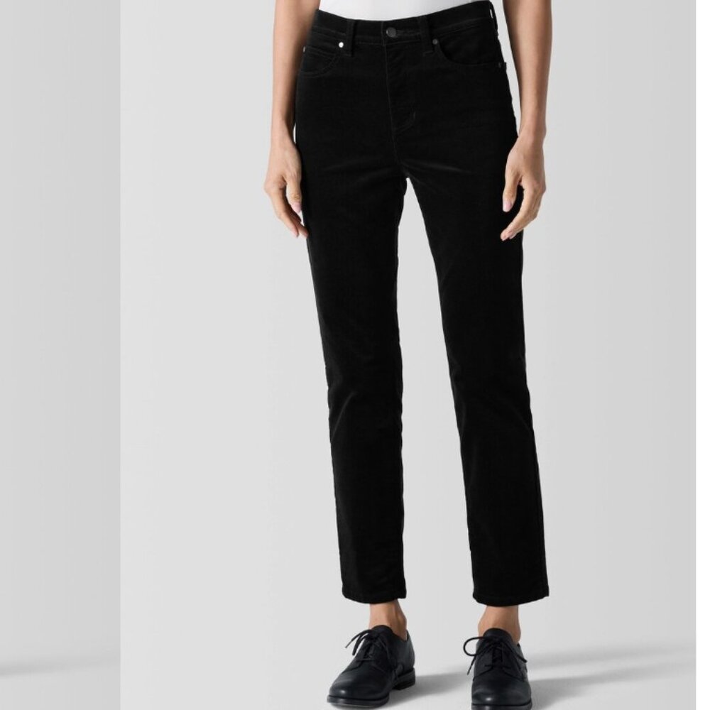 Eileen Fisher Organic Cotton Stretch Velveteen Pant Slim Fit, Ankle Length PP, 2